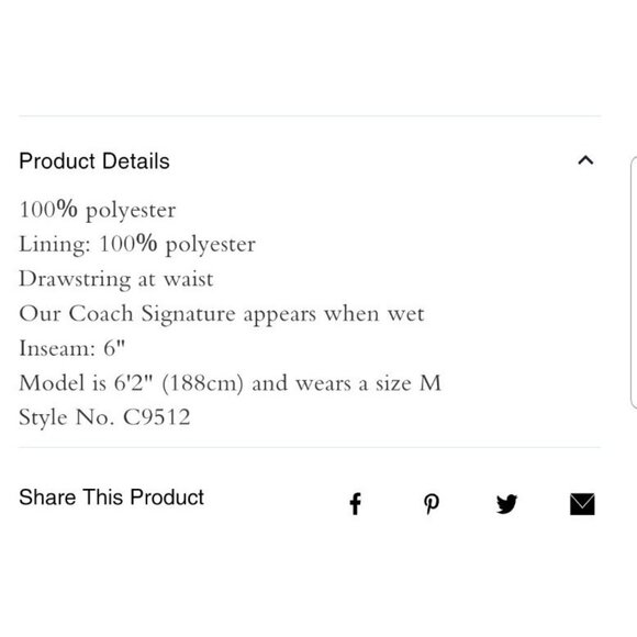 Coach Magic Print Signature Logo Swim Trunks  Bright Blue Mens Sizes NWT - Picture 5 of 5